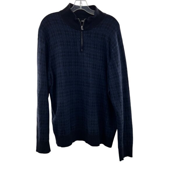 Bonobos Men's 1/4 Zip Pullover Sweater Blue Print Size XL - Picture 1 of 9